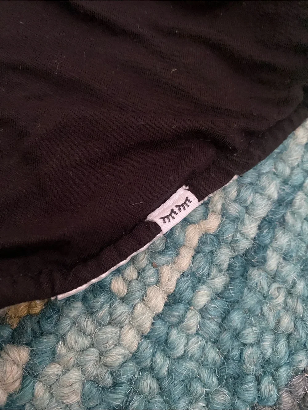 Little Sleepies Black Baby Bandana Bib with Soft White Lining